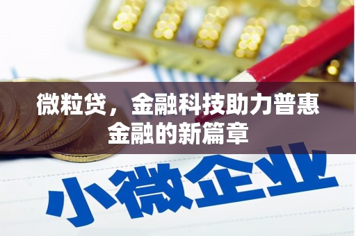 定兴微粒贷，金融科技助力普惠金融的新篇章