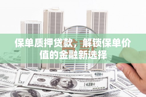 定兴保单质押贷款，解锁保单价值的金融新选择