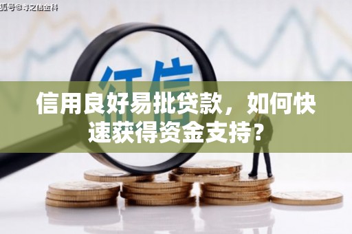 定兴信用良好易批贷款，如何快速获得资金支持？