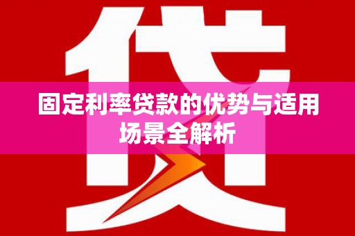 定兴固定利率贷款的优势与适用场景全解析