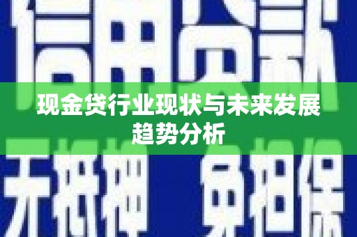 定兴现金贷行业现状与未来发展趋势分析
