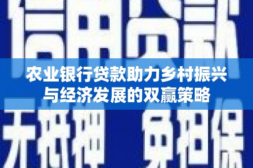 定兴农业银行贷款助力乡村振兴与经济发展的双赢策略