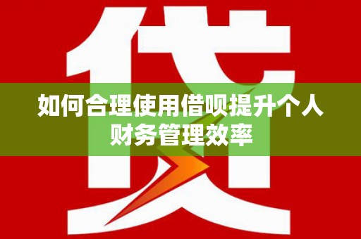 定兴如何合理使用借呗提升个人财务管理效率