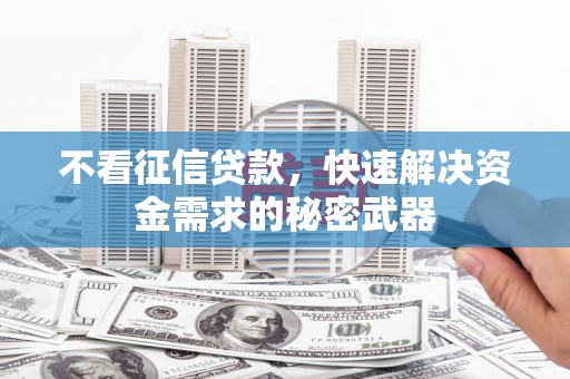 定兴不看征信贷款，快速解决资金需求的秘密武器