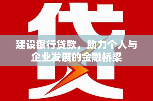 定兴建设银行贷款，助力个人与企业发展的金融桥梁