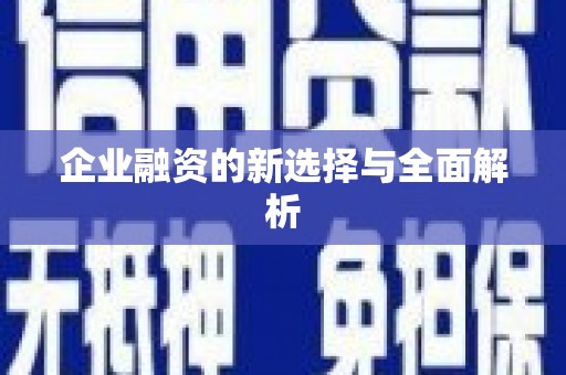 定兴企业融资的新选择与全面解析